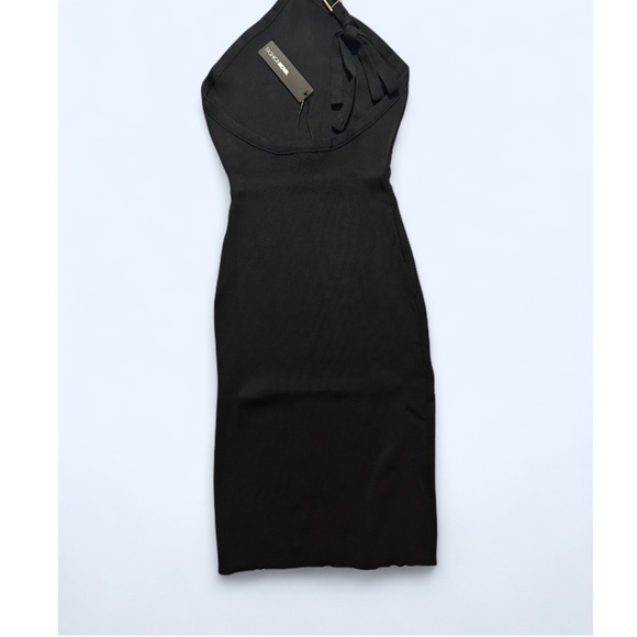 Fashion Nova NWT Women’s Kaylene Halter Sweater Midi Dress - Black - Size XL - Picture 6 of 7
